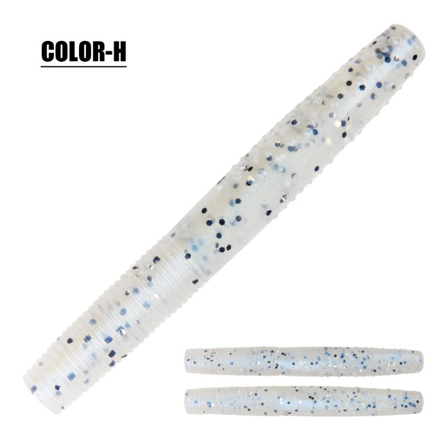 Fat Worm Senko Finesse TPR Ned Worm Rig Soft Fishing Lures 2.75" Stickbait Swim Bait 14pcs With Box Swimbait Bass Pike Color-H