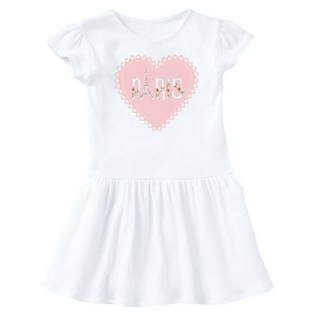 

Inktastic Cute Paris Valentine s Day Heart with Flowers Gift Baby Girl Dress