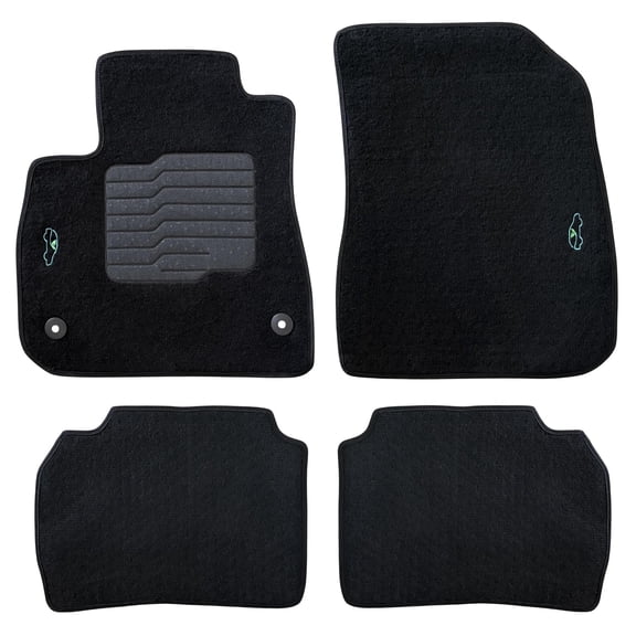 ecoMats Carpet Floor Mats Fit for 2016 to 2025 Chevrolet Malibu, with Driver Non-Slip Heel Pad and Safety Locks, Front and Rear, Black