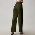 thumbnail image 4 of Women's stretch twill cotton cropped wide-leg jeans with pockets, casual ankle-length jeans, 4 of 8