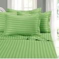 thumbnail image 2 of 1200 Thread Count 100% Egyptian Cotton 3-Piece Flat Sheet (1 Flat Sheet + 2 Pillow Covers) Size Full Color Sage Stripe, 2 of 5