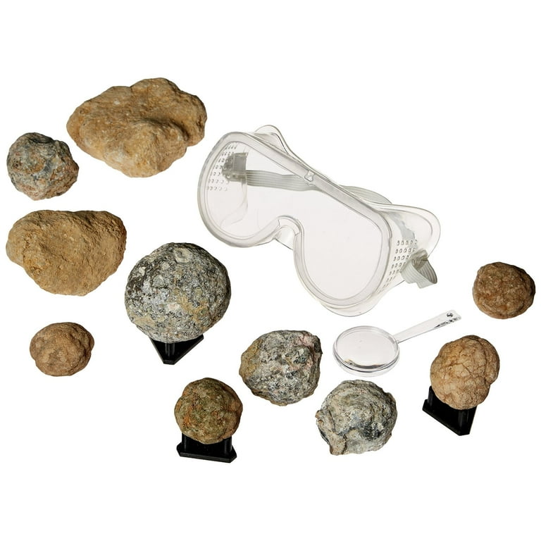 Break Open Geodes Kit - 10 Premium Geodes With Crystals STEM Educational Toy