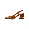 thumbnail image 3 of Ninety Union Blake Metallic Trim Block Heel Slingback, Cognac, 11, 3 of 5