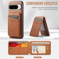 thumbnail image 4 of TECH CIRCLE Wallet Case for Google Pixel 9 Pro/Pixel 9, Detachable 2-in-1 Stand RFID Blocking 4 Card Slot Wireless Charging Protective PU Leather Folio Case for Google Pixel 9 Pro/Pixel 9 2024,Brown, 4 of 8