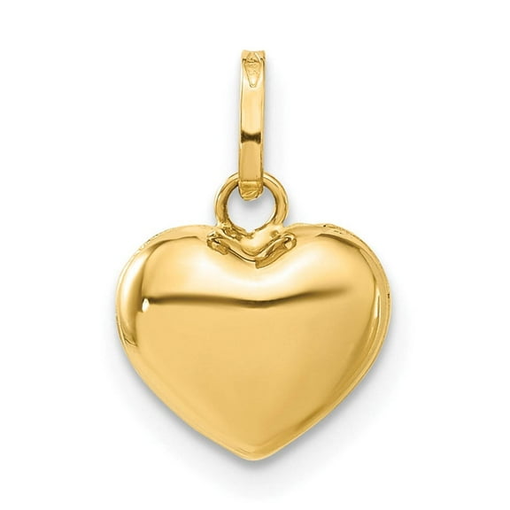 14k Puffed Heart Charm