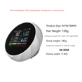 thumbnail image 4 of Wireless Air Quality Detector 5 in 1 TVOC CO HCHO Temperature Humidity Detector Home Desk Air Quality Monitor,White, 4 of 9