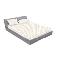 thumbnail image 2 of Ambesonne Retro Fitted Sheet & Pillow Sham Set, Big Small Shabby Dots, Full, Cadet Blue Orange White, 2 of 2