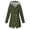 A1#Green1552, variant on Women's Hooded Rain Jacket Drawstring Waist Striped Lined Windbreaker With Side Pockets