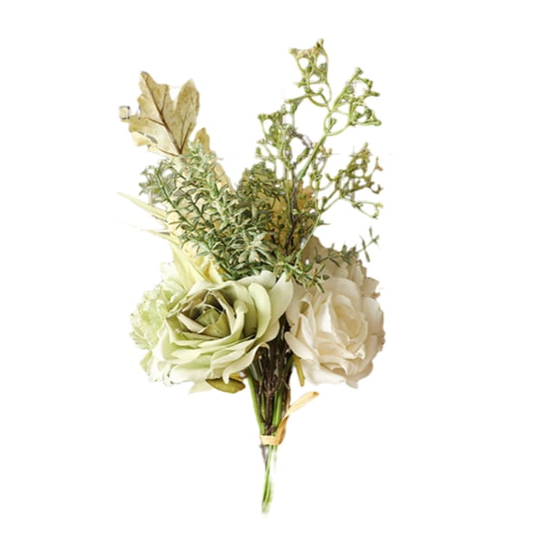 Ramos de rosas falsas Toystoory Flores artificiales para arreglos Centros de Hogar Cocina Compromiso Decoraciones Blanco