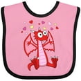 thumbnail image 3 of Inktastic Happy Valentine Cute Red Cartoon Dragon with Hearts Boys or Girls Baby Bib, 3 of 4