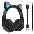 thumbnail image 3 of Seitruly Auriculares con orejas de gato con micrófono Bluetooth 5,0, auriculares inalámbricos con cancelación de ruido RGB, Gamer, adultos, niños y Cables de audio/vídeo No.01, 3 of 8