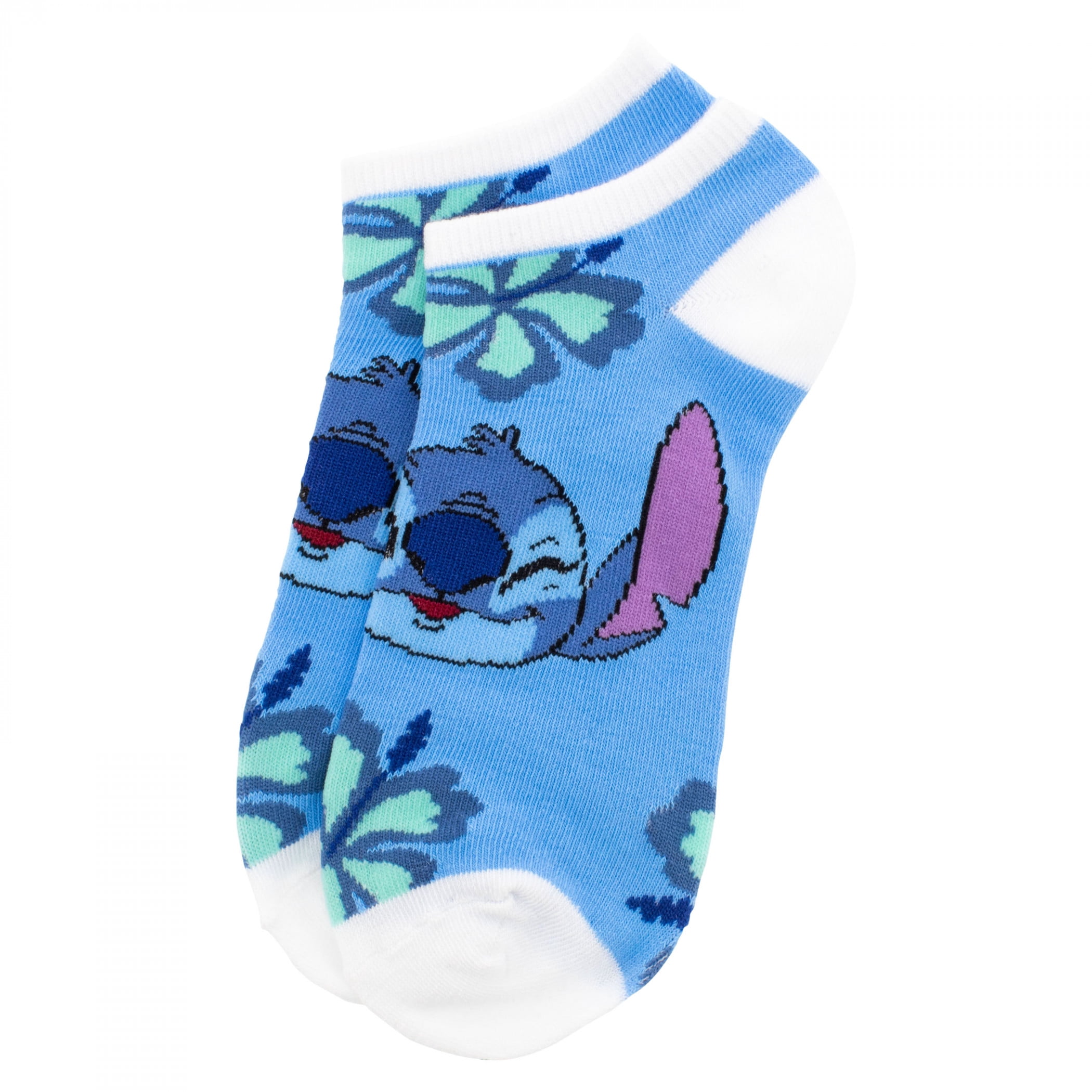 Lilo & Stitch 891675 Rainbows & Flowers Womens Ankle Socks - 6 Pair