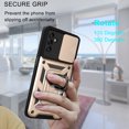 thumbnail image 5 of Feishell Compatible with Samsung Galaxy A13 5G Case with Sliding Camera Lens Cover and Ring Kickstand Heavy Duty Military Grade Protection Phone Shockproof Back Cover for Samsung A13 5G, Gold, 5 of 7