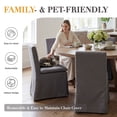 thumbnail image 3 of Dayalane Modern Farmhouse Parsons Slipcover Dining Chairs Set of 2, High Back Linen Upholstered Armless Wooden Kitchen Side Chairs, Removable Slipcover for Dining Living, Charcoal, 3 of 10