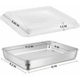 thumbnail image 4 of Vesteel Stainless Steel Baking Pan with Lid, 12.2 x 9.5 x 2 Inch Rectangle Sheet Cake Pans with Covers Bakeware for Cakes Brownies Casseroles, Non-toxic & Dishwasher Safe - Set of 2, 4 of 7