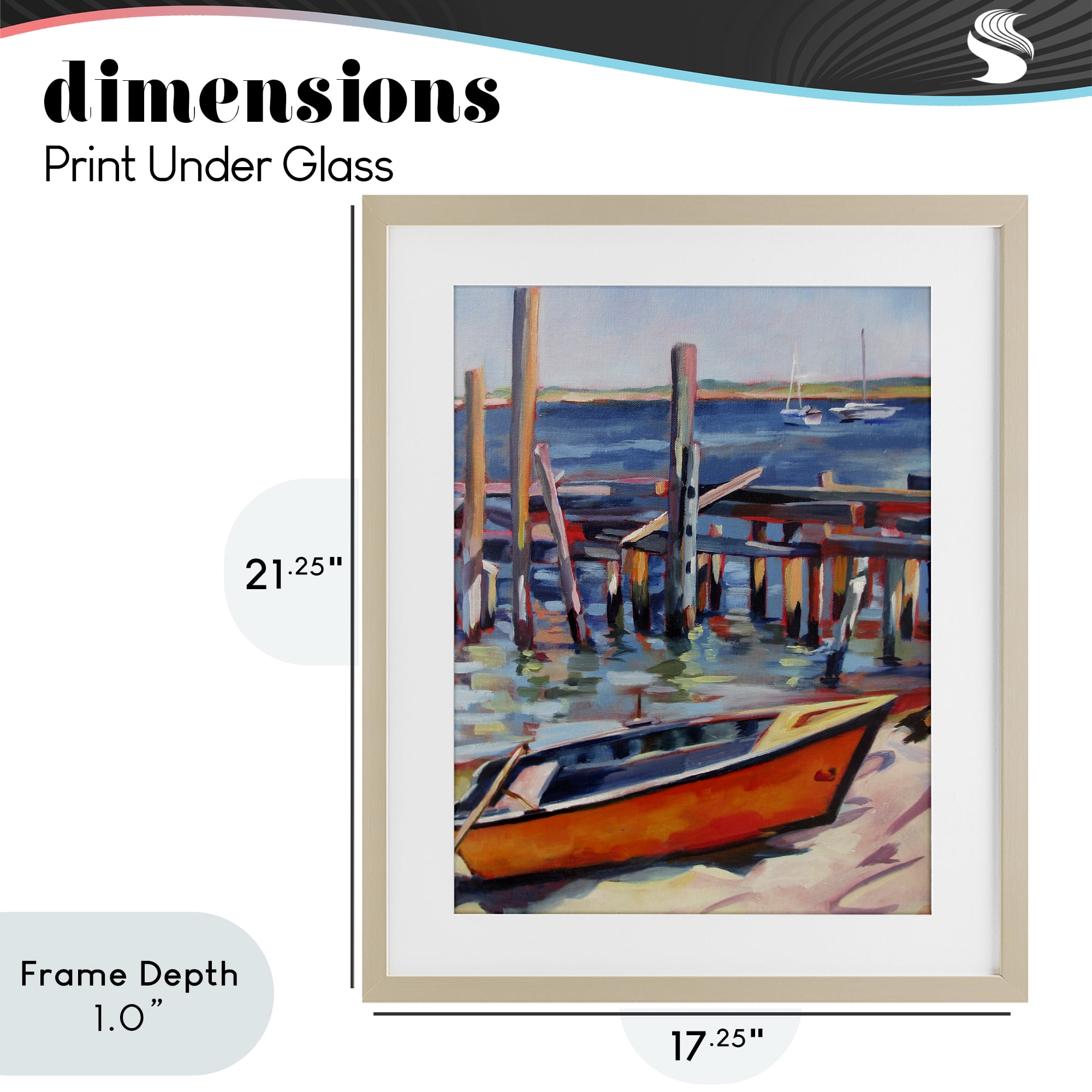 Stupell Industries Provincetown Harbor Boat Birch Framed Print Under Glass, design by Maxine Shore