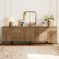 thumbnail image 2 of 94.5" Modern Wood Reeded Drawer Dresser with Doors, Minimalist Dresser Organizer Storage Cabinet With Charging Station for Bedroom,Living room, Entryway, 2 of 8