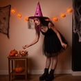 thumbnail image 4 of Womens Halloween Witch Hat Spiderweb Graphic Pointed Cone Cap Lace Veil Wide Brim Gothic Wizard Headwear Cosplay Dress Up Theme Party Accessories, 4 of 5