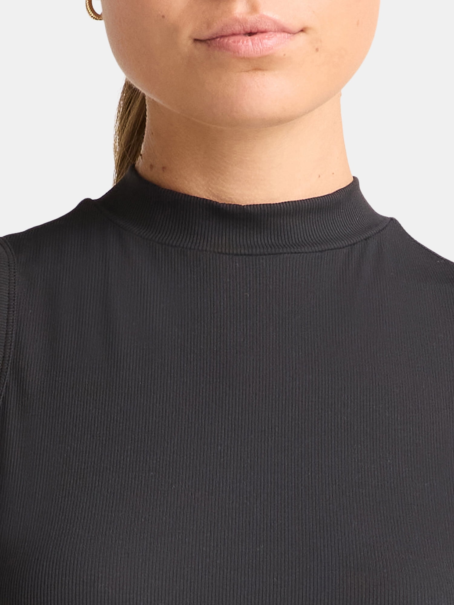 Avia Women's Ribbed Mock Neck Tank Top, Sizes XS-XXXL