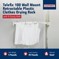 thumbnail image 3 of Leifheit Telefix 100 Wall-Mounted Retractable Clothes Drying Rack with 8 Rods, 3 of 11