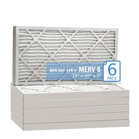15x20x2, Purolator Hi-E 40 Extended Surface Pleated Air Filter, Mechanical MERV 8, (6 Pack)