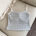 thumbnail image 3 of Womens Padded Cami Tank Tops, Striped Spaghetti Strap Built in Bra Shirts Slim Fit Basic Summer Outdoor Wear, 3 of 5