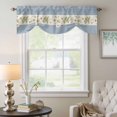thumbnail image 6 of Spring Floral Tie Up Valances Curtain, Adjustable Kitchen Watercolor White Daisy Blue Beige Geometric Farmhouse Valances for Windows Decor, Rod Pocket Short Curtains Set for Bedroom/Bathroom, 60"x18", 6 of 9