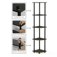 thumbnail image 3 of Furinno Turn-N-Tube 5 Tier Corner Display Rack Multipurpose Shelving Unit, Dark Brown, Set of 2, 3 of 5