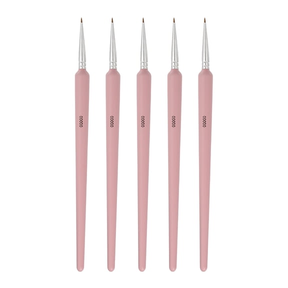 Uxcell 5 Pcs Detail Paint Brushes 5.5mm Pointed Tip (00000), Pink
