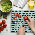 thumbnail image 3 of Zoo Cutting Board, Silhouettes of Animals Wildlife Nature Mammals Monochrome Style Fauna Print, Decorative Tempered Glass Cutting and Serving Board, Large Size, Black White, by Ambesonne, 3 of 5