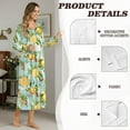 thumbnail image 6 of SEANATIVE Women's Nightshirt with Button Front Cozy Long Sleeve Pajama Dress Full-Length Pjs Nightgown House Coat for Lounge Sleep Home, 2XL, Lemon Flower Strawberry, 6 of 7