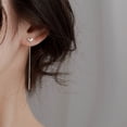 thumbnail image 6 of harmtty 1 Pair Piercing Temperament Lightweight Lady Earrings Small Heart Long Tassel Drop Earrings Jewelry Accessories, 6 of 7