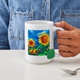 thumbnail image 4 of CafePress - Sunflowers Painting Mugs - 15 oz Ceramic Large White Novelty Mug, 4 of 6