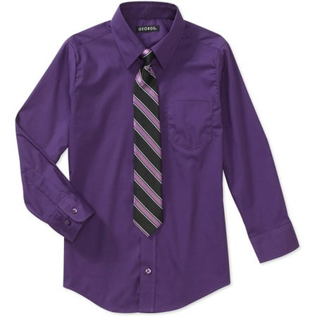 George Boys Packaged Dress  Shirt  Tie Set Walmart  com