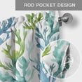thumbnail image 5 of Summer Marine Plant Valances for Windows Water Blue Coral Rod Pocket Curtain Valance Window Treatment Short Curtains for Kitchen Living Room, 58"x16", 5 of 9