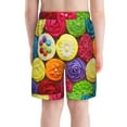 thumbnail image 3 of Cauagu Brightly Colored Cupcakes Print Swim Trunks for Men,Youth Boys Swim Shorts Compression Liner Beach Shorts Boys' Swimming Shorts 7-20 Years Bathing Suit-Small, 3 of 7