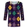 thumbnail image 2 of TaTaai Carnival Women's Casual Print Round Neck 3/4 Sleeve T-Shirt Loose Top Gift, 2 of 5