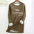 thumbnail image 2 of Brnmxoke Yes,I'm Still Freezing Me 24:7 Sweatshirts for Women 2023 Sherpa Fleece Lined Pullover Funny Letter Print Tops Sweater with Kangaroo Pocket, 2 of 3