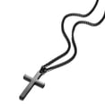 thumbnail image 2 of Collar de cruz de acero inoxidable para hombre Collar de cruz de plata para niño Collar con colgante de cruz pequeña Joyería simple Cadena de cruz para hombre ER, 2 of 4