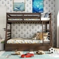 thumbnail image 5 of Furniture of America Luke Wood Bunk Bed with Drawers, Twin/Full, Walnut, 5 of 9
