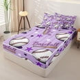 thumbnail image 2 of Homewish Girls Sport Baseball Zipper Twin Comforter Sets with Fitted Sheet and 2 Pillowcases,Ball Gamer Zipper Bedding Set,4-Piece, 2 of 6