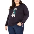 thumbnail image 1 of Tommy Hilfiger Womens Terrier Knit Sweater, Blue, Plus Size, 2X, 1 of 1