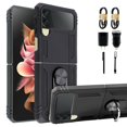 thumbnail image 1 of Value Pack + for Samsung Galaxy Z Flip 3 5G Hybrid Phone Case Magnet Mount Ready Grip Grids Ring Kickstand Slim Shock Bumper Cover, 1 of 4