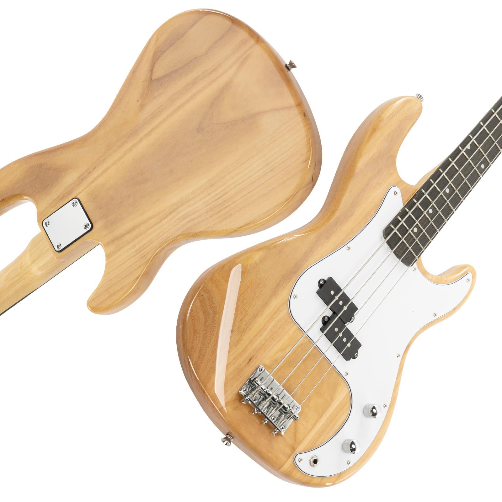 Glarry Standard Series Electric Bass Guitar with AMP, Burlywood