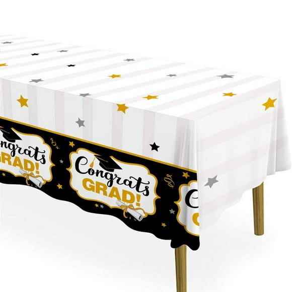Celebrate 2024 Ensemble de Table de Collation des Grades - Comprend Nappes, Bannière de Fête (54"x 72 Pouces) & Décorations - Parfait pour Fournitures de Fête de Collation des Grades - Ensemble de 3 Pcs