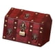 thumbnail image 5 of Cofre del tesoro pirata con tapa abatible y caja de madera codificada. Rojo, 5 of 9