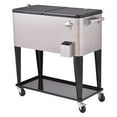 thumbnail image 2 of YYAo Portable Freezer, Car Refrigerator, 80 Quart Patio Rolling Stainless Steel Ice Beverage Cooler, 2 of 11