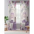 thumbnail image 5 of Sheer Curtains 84 Inches Long, Happy Birthday Semi Sheer Curtains Light Filtering Window Treatment, Purple Dress Crown Carriage Flowers Retro Privacy Voile Drapes for Living Room Bedroom 52x84 Inch, 5 of 7