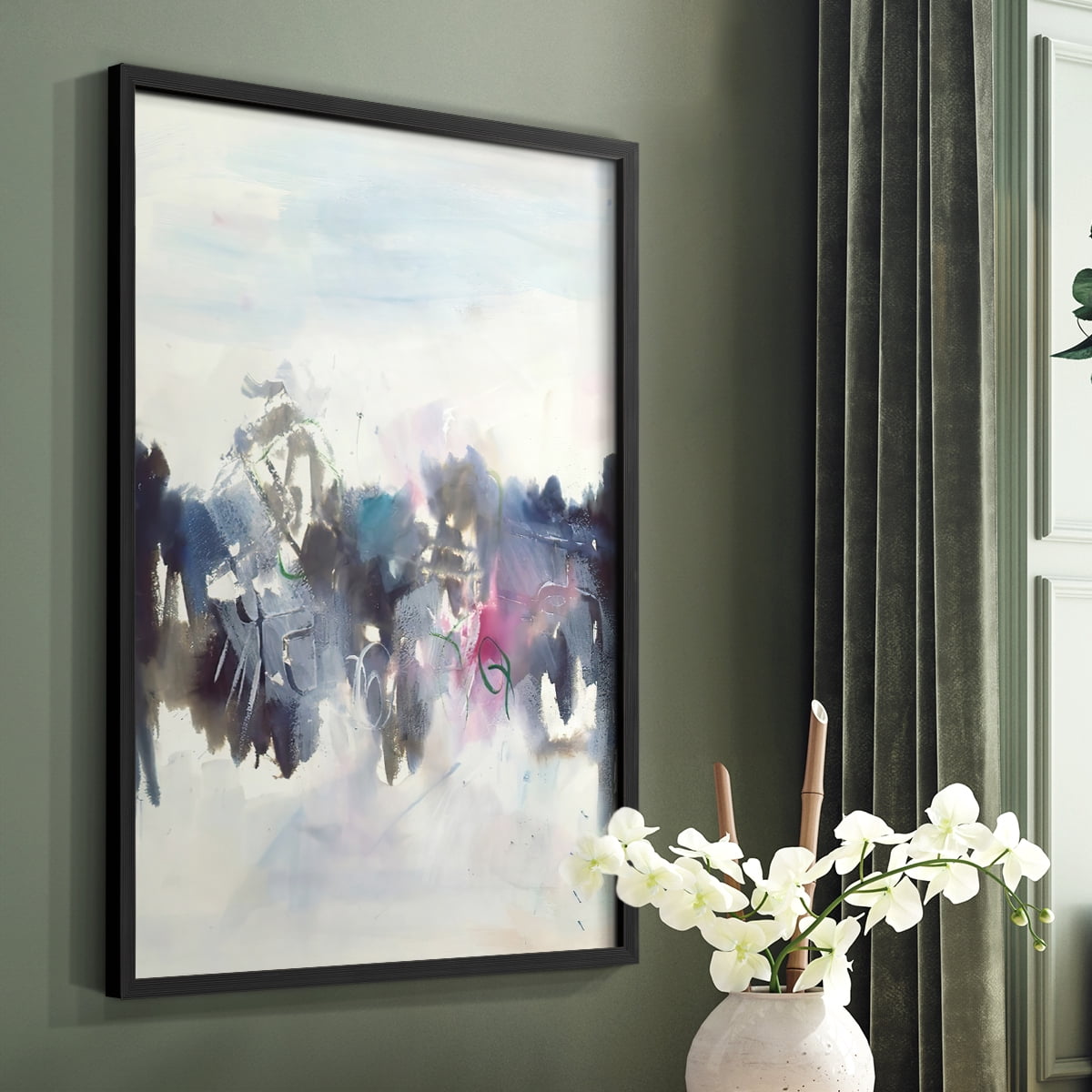 Birds II Framed Print in Black Solid Wood Framed Print No Nail Hanging