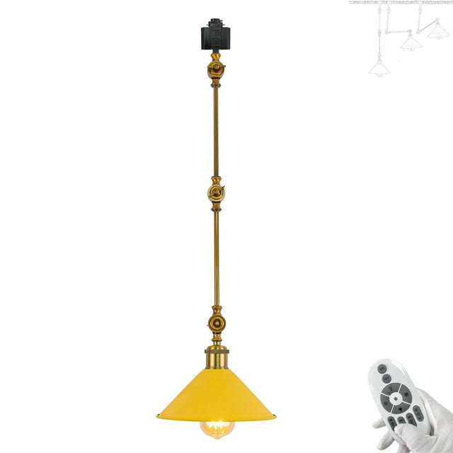 FSLiving Éclairage de Piste Type H, Éclairage de Plafond Réglable avec Télécommande, Ampoules LED Intelligentes Dimmables, Projecteur de Plafond DIY Monté sur Piste H, Macaron Jaune - 1 Lumière